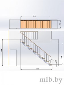 Схема лестницы на металлическом каркасе