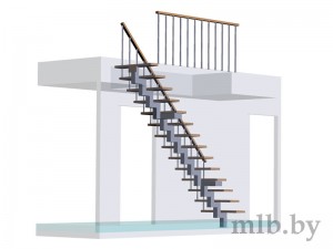 3D проект лестницы на металлическом каркасе