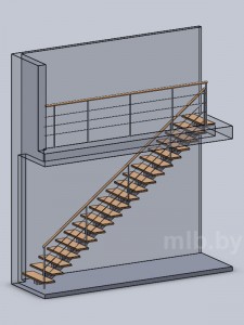 Модульная лестница Моно, 20 ступеней. Коттедж
