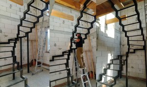 Установка металлических лестниц
