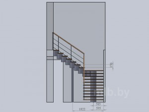 Модульная лестница Титан, 18 ступеней. Коттедж