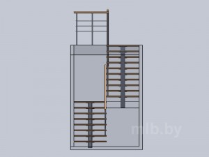 Модульная лестница Моно, 18 ступеней. Коттедж