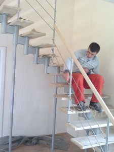 Модульная лестница на 19 ступеней. Коттедж