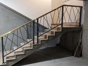 Установка ограждения "Паутина" на бетонную лестницу в Заславле