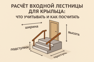 Расчёт входной лестницы для крыльца: что учитывать и как посчитать