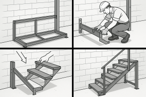 Этапы монтажа металлической лестницы: от обмера до сдачи объекта Этапы монтажа металлической лестницы