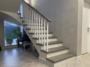 Установка ограждения "Рамка" с дубовым поручнем в д. Обчак