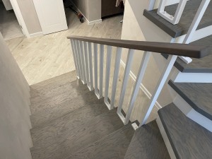 Установка ограждения "Рамка" с дубовым поручнем в д. Обчак