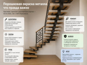 Порошковая окраска металла на лестнице Порошковая окраска металла на лестнице
