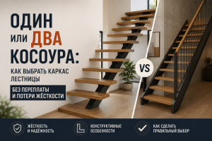 Один или два косоура: как выбрать каркас лестницы без переплаты и потери жёсткости Один или два косоура: как выбрать каркас лестницы без переплаты и потери жёсткости