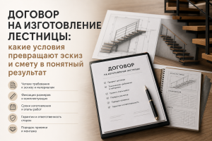 Договор на изготовление лестницы: какие условия превращают эскиз и смету в понятный результат