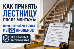 Как принять лестницу после монтажа: инженерный чек-лист из 25 проверок без опасных экспериментов Как принять лестницу после монтажа: инженерный чек-лист из 25 проверок без опасных экспериментов