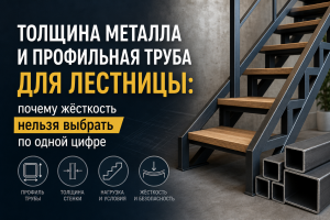 Толщина металла и профильная труба для лестницы: почему жёсткость нельзя выбрать по одной цифре Толщина металла и профильная труба для лестницы: почему жёсткость нельзя выбрать по одной цифре