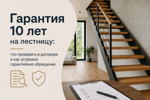 Гарантия 10 лет на лестницу: что проверять в договоре и как устроено гарантийное обращение