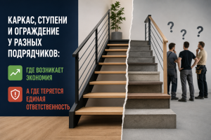 Каркас, ступени и ограждение у разных подрядчиков