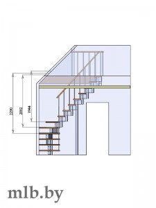 Проект с размерами модульной лестницы для дома