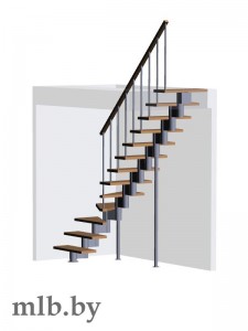 3D модель лестницы с поворотом на 90 градусов