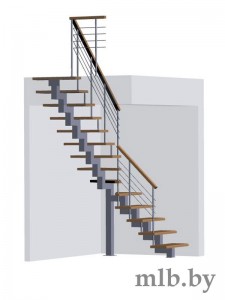 3D-проект лестницы с ограждением с рилингами